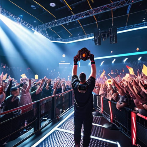 **

"Eternal Return esports tournament scene. Intense gameplay, professional players, focus on character XX using skill YY. Crowd cheering, bright lights, dramatic moment."

**