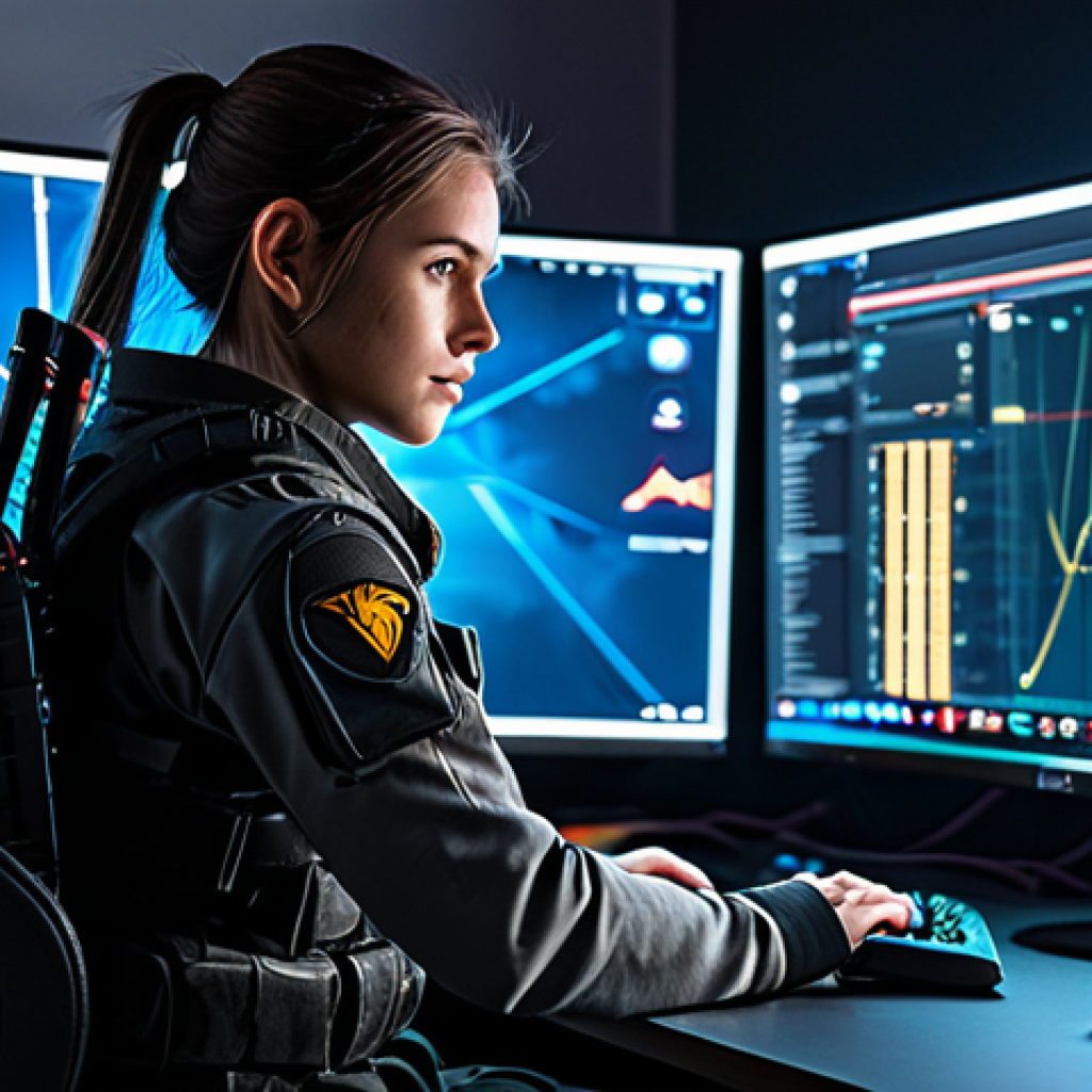 **
"A determined female Eternal Return player, fully clothed in a tactical outfit, intensely focused on her monitor displaying in-game stats and graphs analyzing character balance adjustments. Background: a gamer's room filled with equipment. Style: dynamic lighting, professional gaming setup, perfect anatomy, appropriate attire, safe for work, family-friendly, high quality."
**