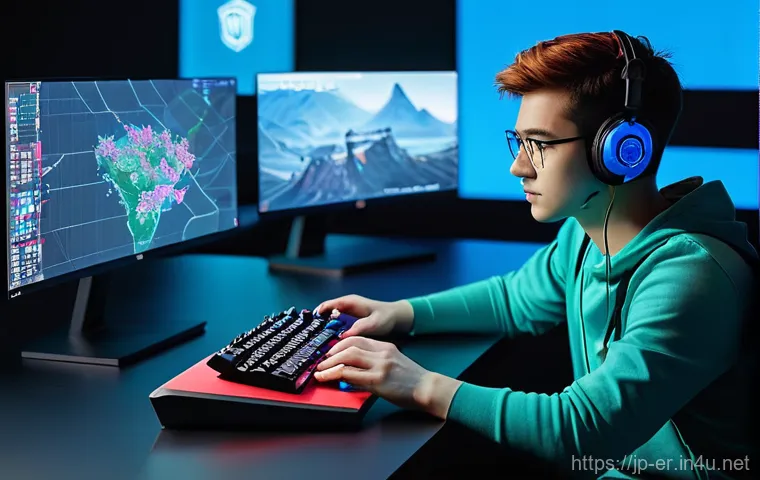 이터널리턴 전투 데이터 분석 - **Prompt:** A focused professional gamer, gender-neutral, approximately mid-20s, with short, neat ha...