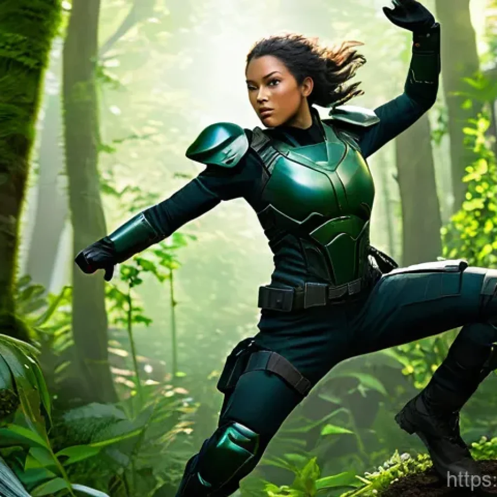 이터널리턴 콘텐츠 확장 계획 - **Prompt: Dynamic Combat Scene with a New Test Subject on Lumia Island**
"A dynamic, action-pack...