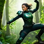 이터널리턴 콘텐츠 확장 계획 - **Prompt: Dynamic Combat Scene with a New Test Subject on Lumia Island**
    "A dynamic, action-pack...