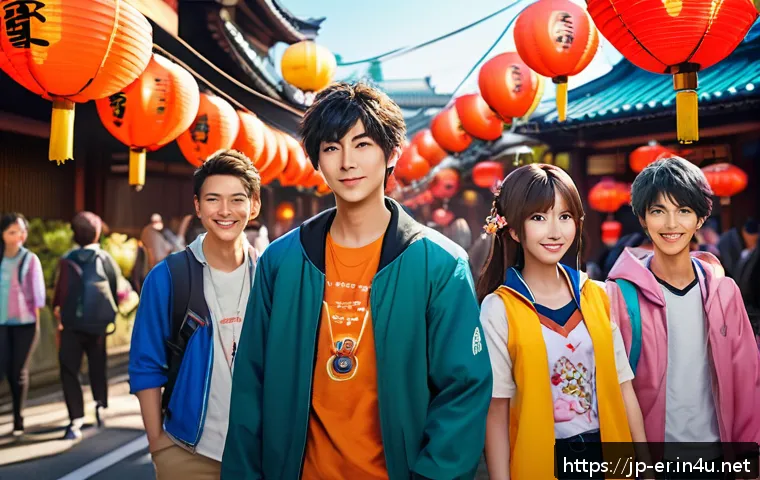 이터널리턴 팬 제작 콘텐츠 활용 - A vibrant fan art scene featuring a group of diverse anime-style characters from a popular Japanese ...