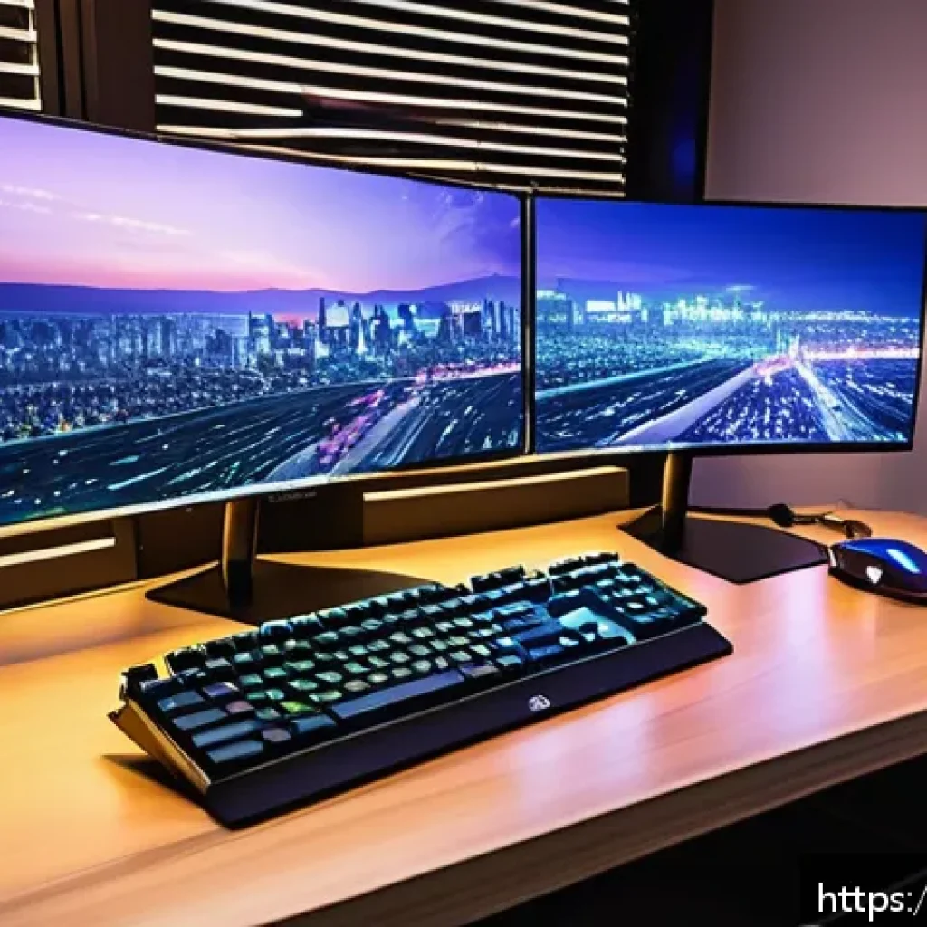 이터널리턴 게임 환경 최적화 - A modern Japanese-style gaming room featuring a sleek desktop PC setup optimized for smooth gameplay...