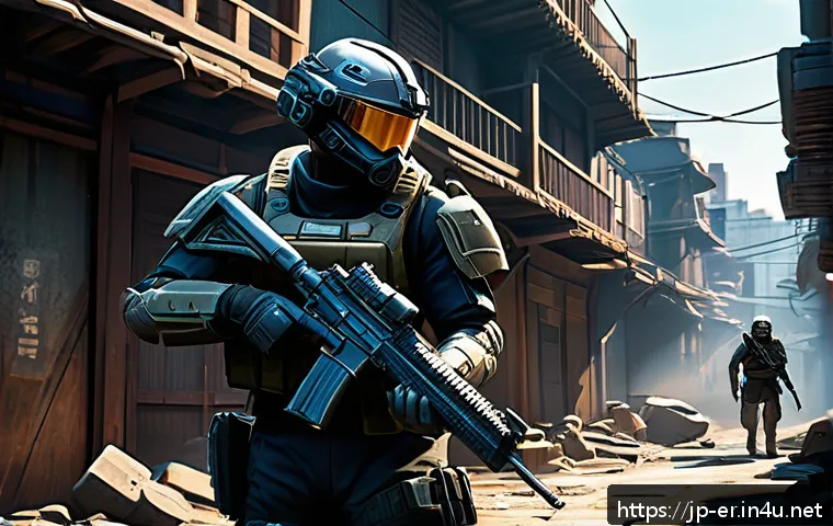 이터널리턴 최적 루트 가이드 - A dynamic scene of an Assault-type character in a vibrant battle royale game environment, landing in...